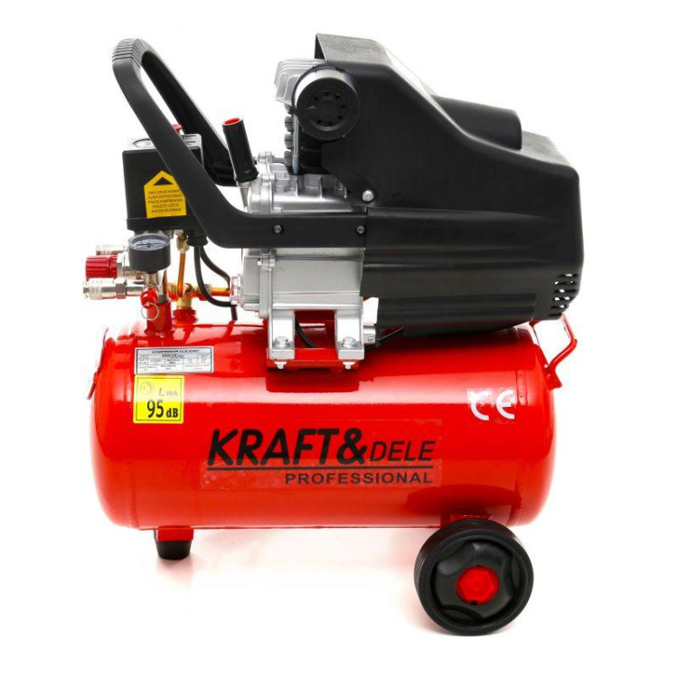 Компресор повітряний 24л Kraft&Dele KD400, компресор 220в, компресор 2.8 кВт, компресор для авто