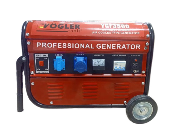 Генератор бензиновий 2.8 кВт Vogler Tools YGF3500/1 (220 V), генератор 2.8 кВт, генератор бензиновий 220В