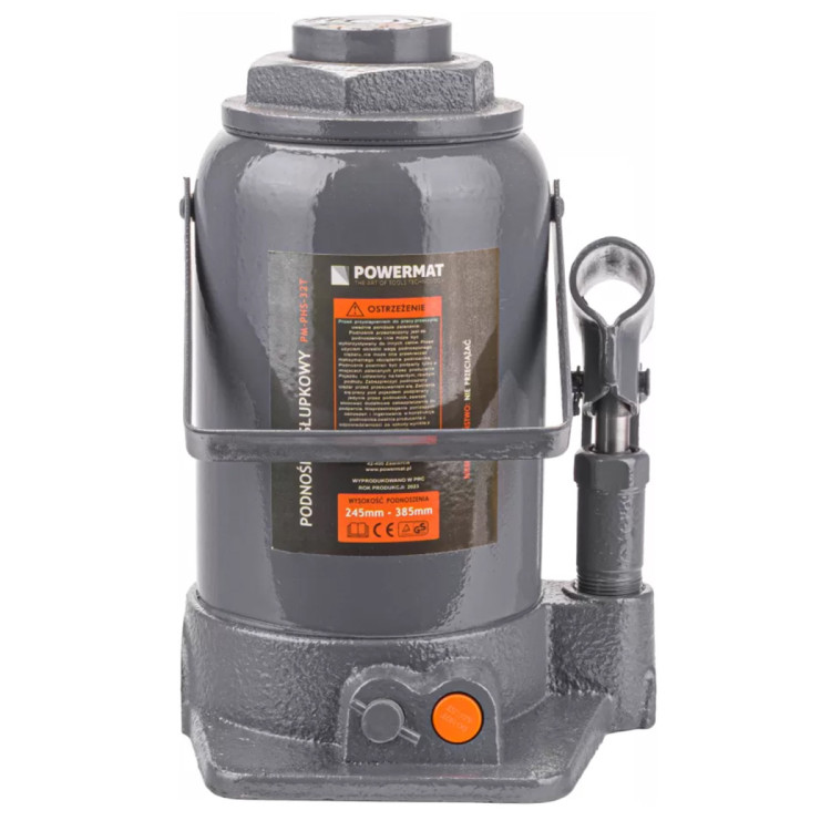 Домкрат пляшковий гідравлічний Powermat PM-PHS-32T, пляшковий домкрат, домкрат 32 тонн, домкрат 32 тонн