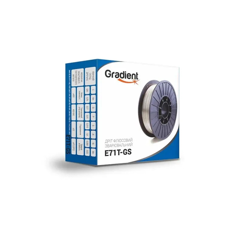 Флюсовий дріт GRADIENT E71T-GS Ø0,8 мм 1 кг, дріт для зварювання, флюсовий провід, порошковий дріт