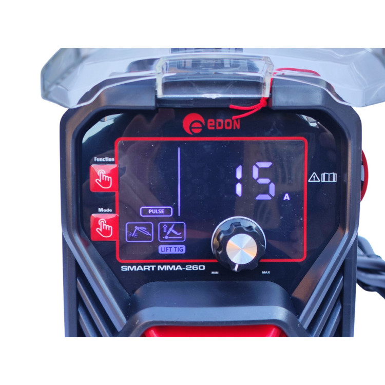 Зварювальний інвертор Edon Smart MMA-260 260 А, MMA/TIG LIFT, електрод 1.6-5.0 мм, з дисплеєм, Smart Fan і захистом від перегрівання
