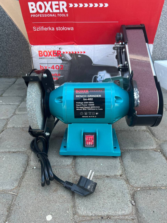Шліфувальний верстат 1500 Вт дисково-стрічковий Boxer bx-402, шліфстанок, стаціонарний шліфстанок