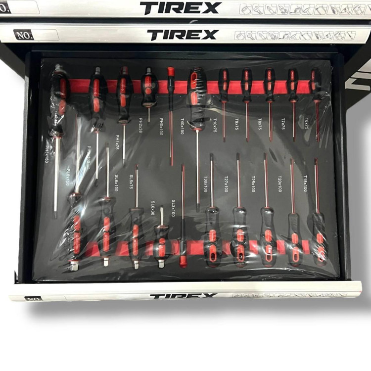 Інструментальна шафа TIREX ALTC298 з 12 ящиками та набором інструментів 298 ел