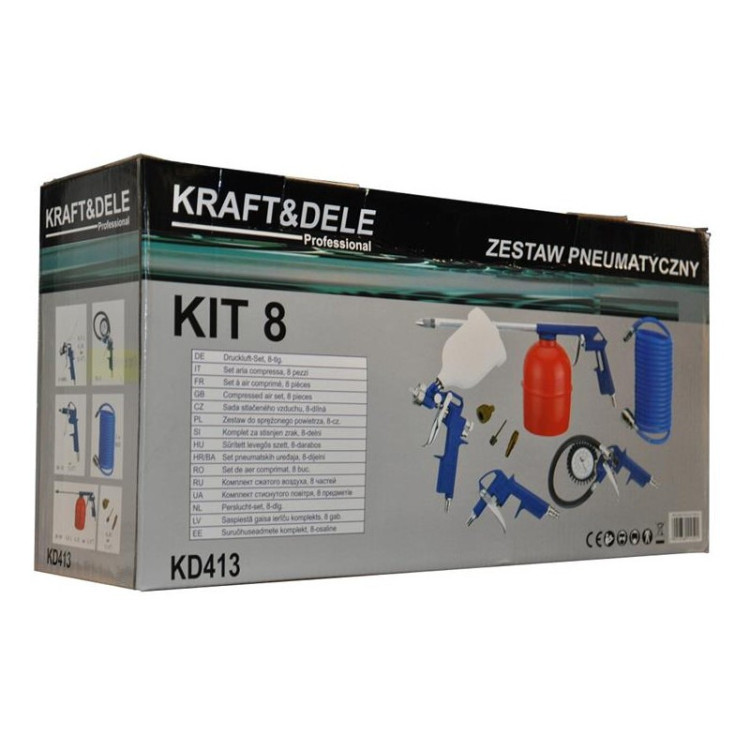 Пневматичний комплект до компресора 8 шт Kraft Dele KD413, пневматичний комплект до компресора