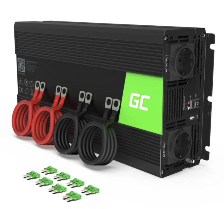 Інвертор Green Cell 2000w/4000w чистий синус, інвертор для сонячних панелей, інвертор 2 квт, інвертор 2 кв