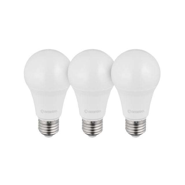 Лампи світлодіодні, набір із 3 шт. INTERTOOL LL-0017, led лампи, енергозберігаючі лампи, лампа led e27
