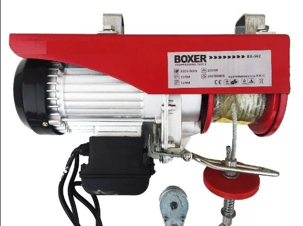 Тельфер електричний 250/500 КГ BOXER ВХ-562 2000ВТ, електротельфер 250/500 кг, тельфер 250 кг