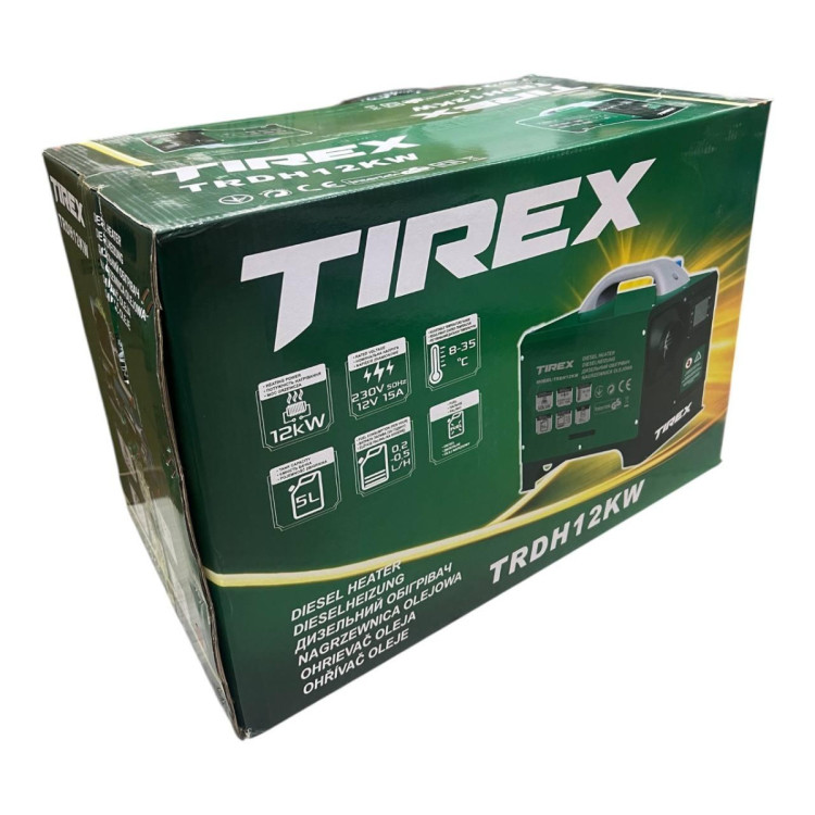 Автономний дизельний нагрівач TIREX TRDH12KW 12 кВт, 12 В/220 В, електронне керування, пульт ДК, підлоговий