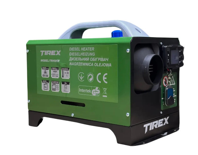 Автономний дизельний нагрівач TIREX TRDH8 8 кВт, 12 В/220 В, електронне керування, підлоговий, для авто, кемпера, гаража та