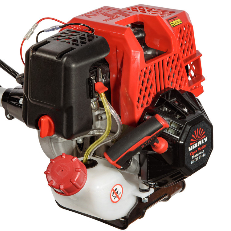 Мотокоса Vitals Master BK 3111-4n 4-тактна, 31 см3, 1.0 к. с., волосінь 430 мм, ніж 255 мм, 2 шпулі, 2 мотки волосіні