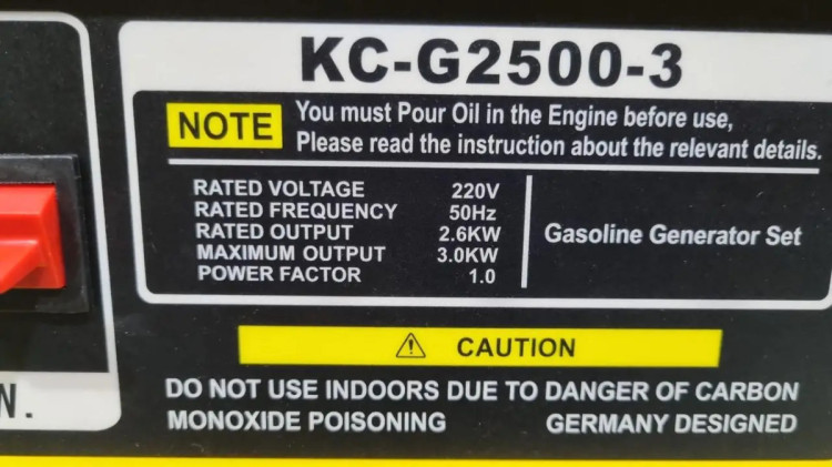 Генератор бензиновий 3 кВт Vogler KC-G2500-3 (220 V), електростанція 3 кВт, бензогенератор 3 кВт, генератор