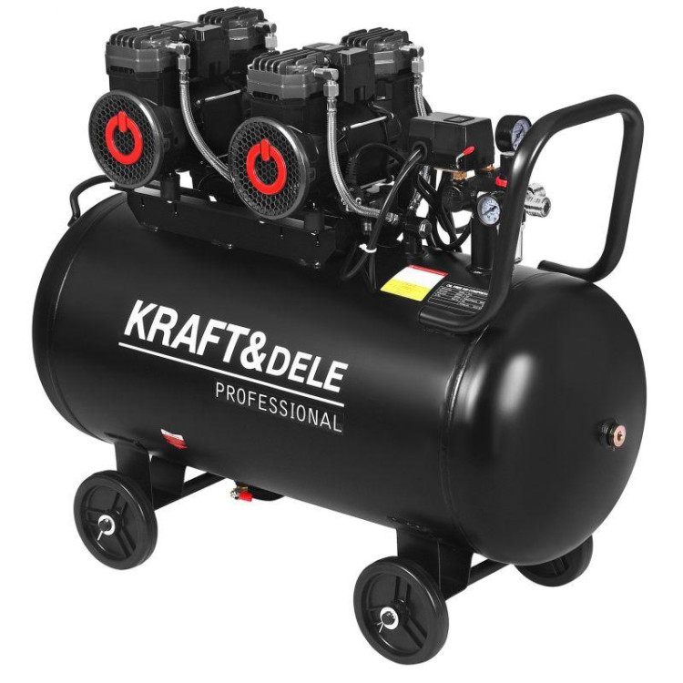 Компресор безоливний Kraft&Dele KD4083, ресивер 100 л, продуктивність 585 л/хв