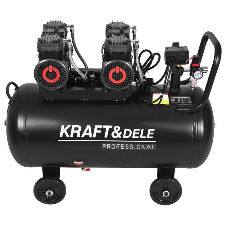 Компресор безоливний Kraft&Dele KD4083, ресивер 100 л, продуктивність 585 л/хв