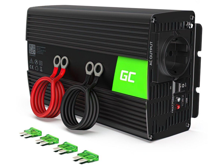 Інвертор Green Cell 12V на 230V, інвертор напруги 12В-230В, портативний інвертор, інвертор 2000 Вт