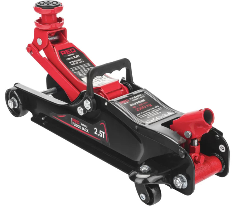 Домкрат підкатний RED TECHNIC RTNPH0030, підкатний домкрат, роликовий домкрат, низькопрофільний домкрат