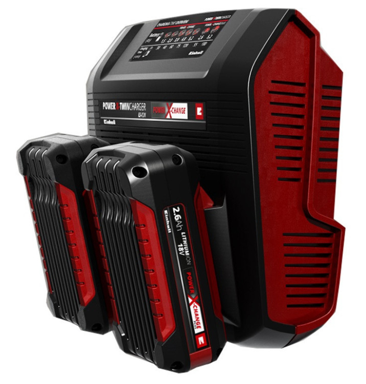 Зарядний пристрій для двох акумуляторів Einhell 18V Power-X-Twincharger 3 A