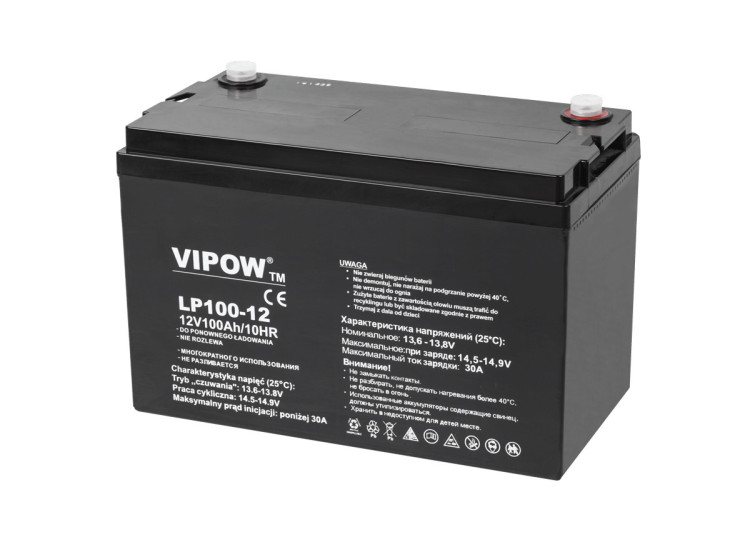 Акумулятор VIPOW LP 100-12, акумулятор для авто, акумуляторна батарея, акумулятор 12в