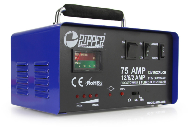 Пуско-зарядний пристрій 75A 6/12В Ripper M82491R, пуско-зарядний пристрій 75A, пуско-зарядний пристрій