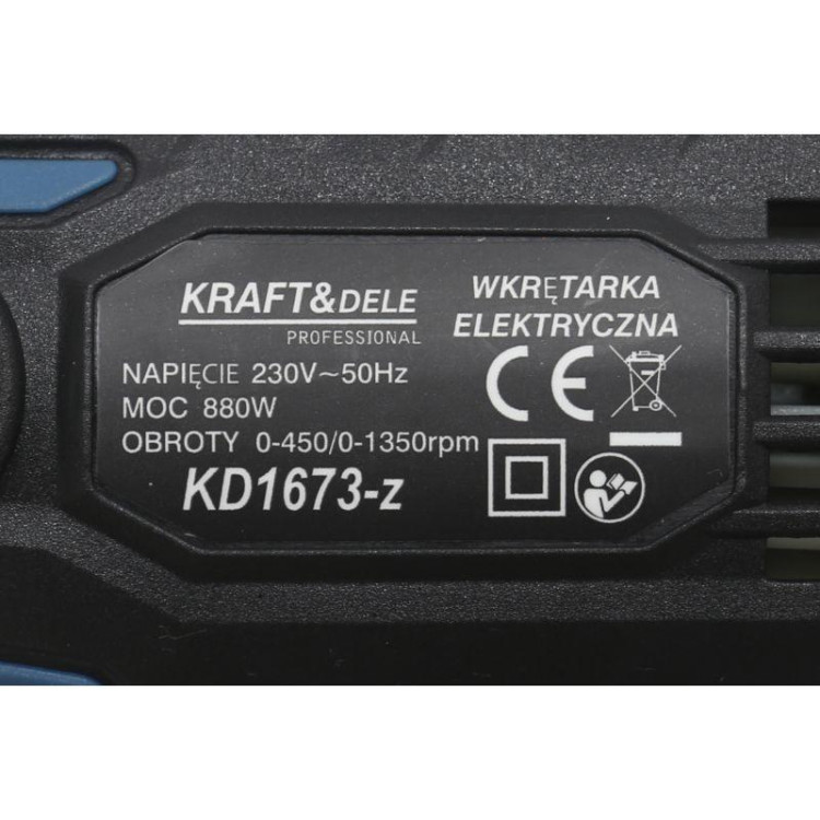 Шуруповерт-дриль 880Вт Kraft Dele KD1673-Z, акумуляторний шуруповерт-дриль, бездротовий шуруповерт-дриль
