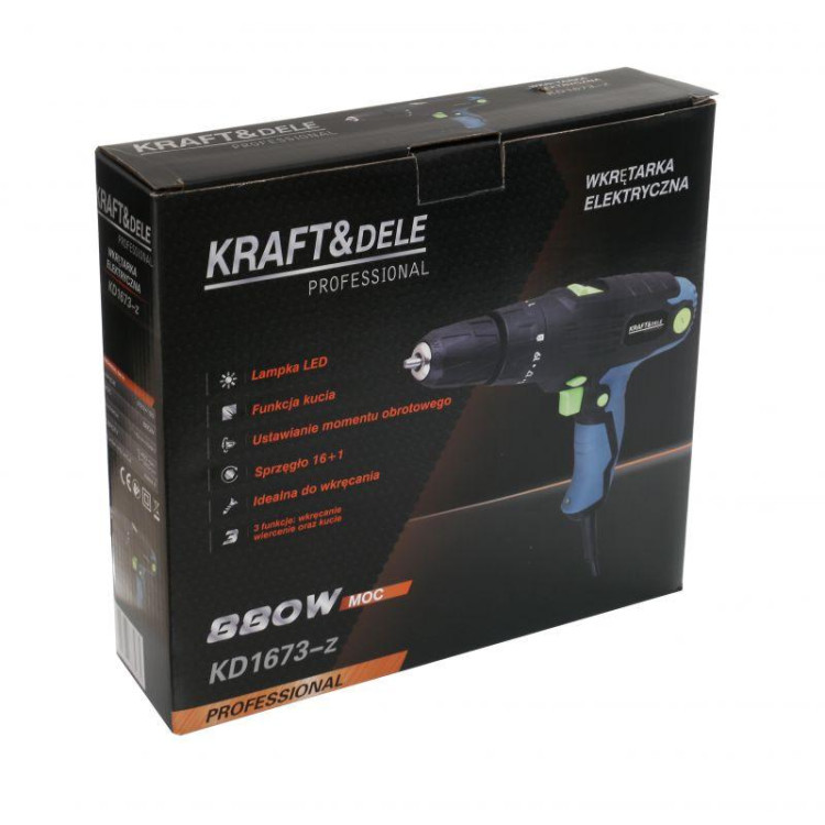 Шуруповерт-дриль 880Вт Kraft Dele KD1673-Z, акумуляторний шуруповерт-дриль, бездротовий шуруповерт-дриль