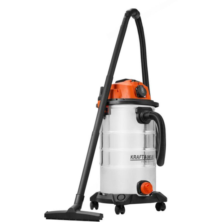 Пилосос Kraft Dele KD5175 30 л, сухе та вологе прибирання, збирання води, HEPA-фільтр, функція видування, очищення фільтра