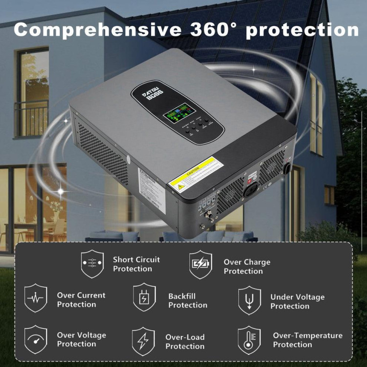 Гібридний інвертор DATOUBOSS DT2430 3000 Вт, 24 В, чиста синусоїда, MPPT 100 А, PV до 500 В, Wi-Fi