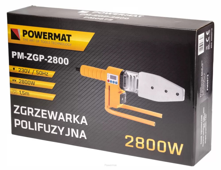 Паяльник для пластикових труб Powermat PM-ZGP-2800, зварювальний апарат труб, паяльник для ПП труб Powermat