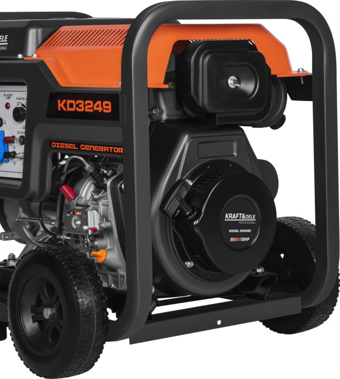 Генератор дизельний Kraft Dele KD3249 9 кВт, 230 В, 1 фаза, електростарт, AVR, мідна обмотка