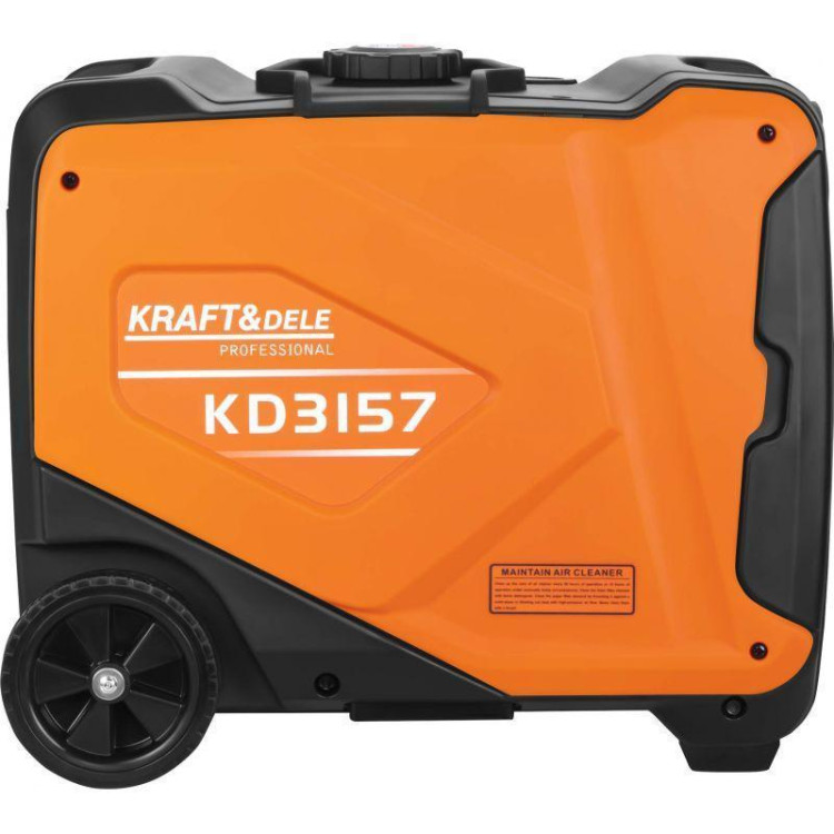 Генератор інверторний Kraft Dele KD3157 4.3 кВт, бензиновий, 230 В, мідна обмотка, USB, ручний старт