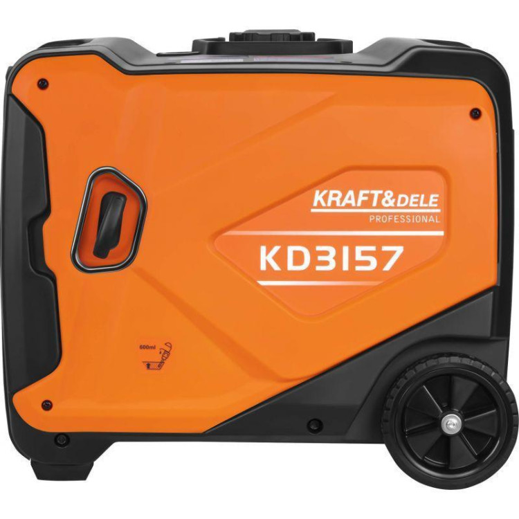 Генератор інверторний Kraft Dele KD3157 4.3 кВт, бензиновий, 230 В, мідна обмотка, USB, ручний старт