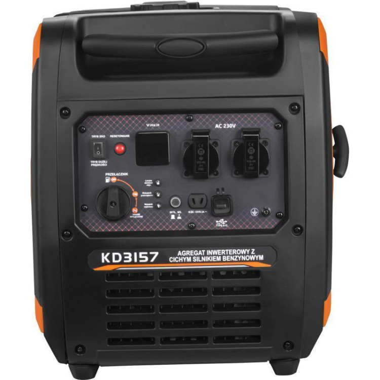 Генератор інверторний Kraft Dele KD3157 4.3 кВт, бензиновий, 230 В, мідна обмотка, USB, ручний старт