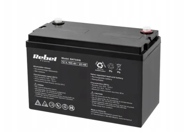 Гелевий акумулятор Rebel BAT0416 12 V 100 Ah