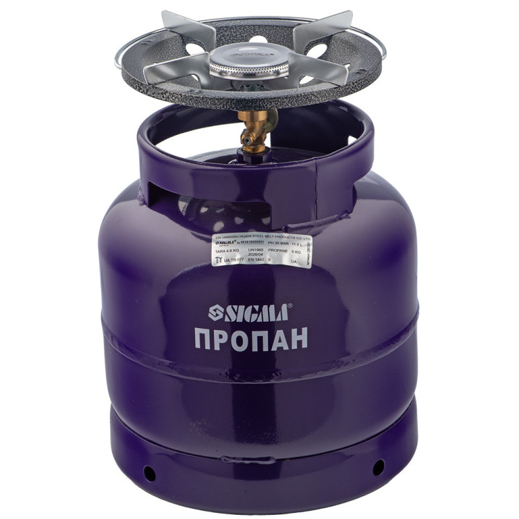 Комплект газовий кемпінг SIGMA 2903241 12 л, пальник 2200 Вт, витрата газу 145 г/год, для кемпінгу та дачі