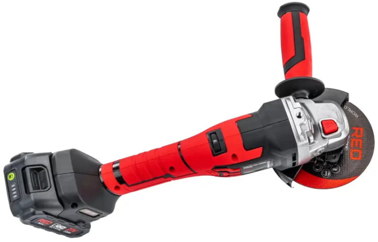 Болгарка (кутова шліфувальна машина) акумуляторна RED TECHNIC RTSZK0140, акумуляторна кутова шліфувальна машина