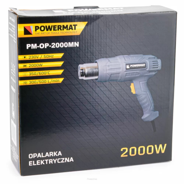 Технічний фен Powermat PM-OP-2000MN, будівельний фен, фен для зняття фарби, фен для термоусадки, промисловий фен 2000 Вт