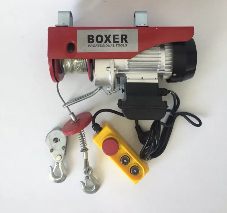 Тельфер електричний лебідка 150/250кг BOXER BX-561 12м 1500Вт. 220W, електричний тельфер, тельфер лебідка