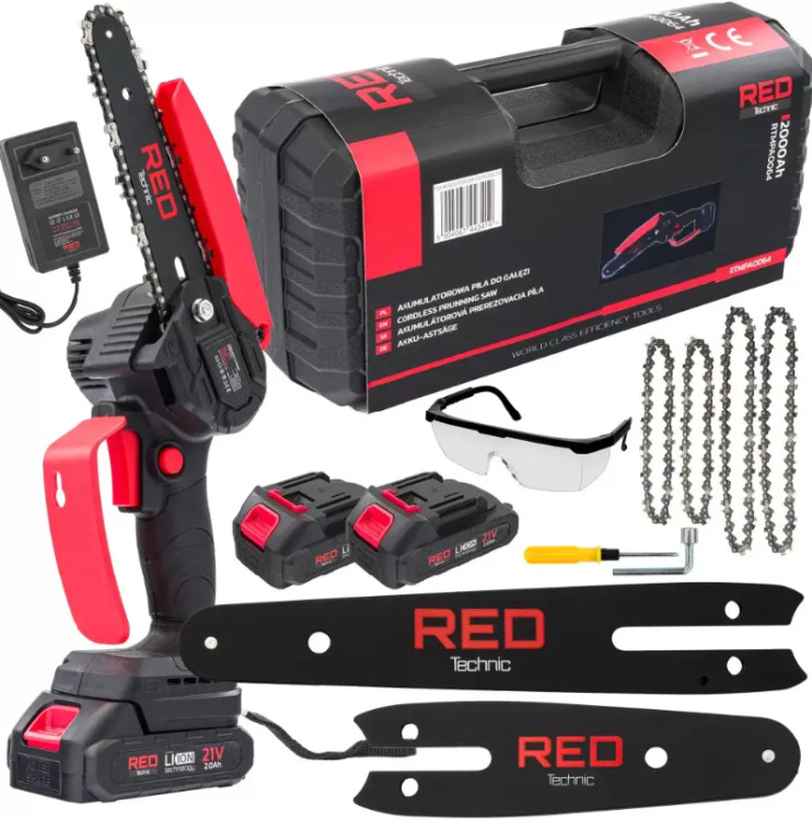 Мініпил акумуляторний RED TECHNIC RTMPA0064, бездротова міні пила, портативна міні пила