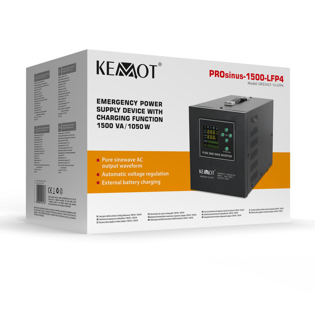 Джерело безперебійного живлення KEMOT PROsinus-1500-LFP4 12 V / 230 V 1500 VA (URZ3427-12-LFP4)