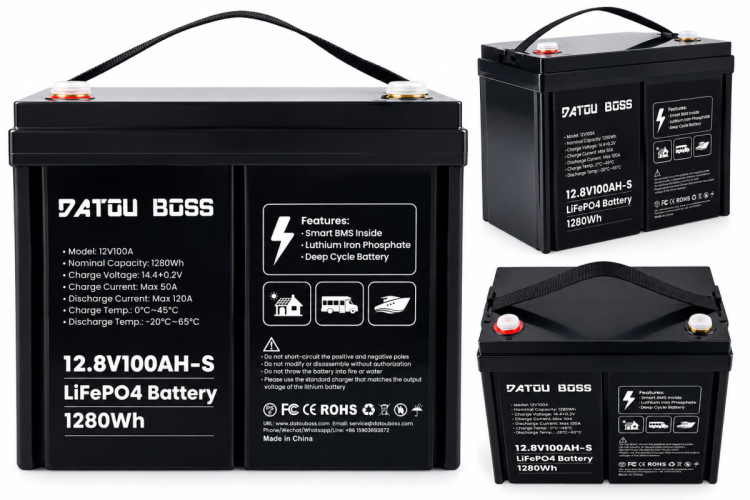 Аккумулятор DATOU BOSS LiFePO4 12.8V 100AH-S, 1280Wh, Smart BMS, 120A, Deep Cycle Battery
