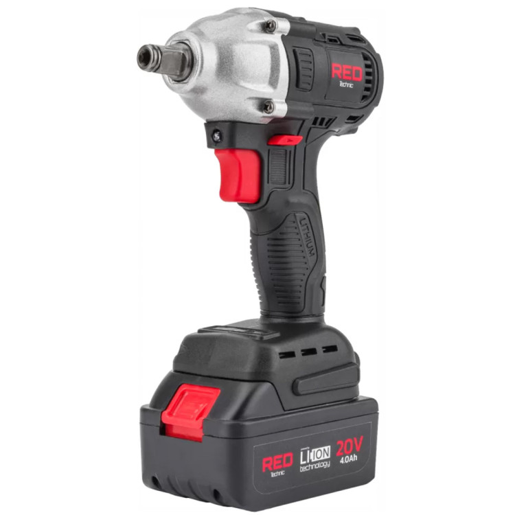 Гайковерт акумуляторний RED TECHNIC RTAKU0026, бездротовий гайковерт, Li-Ion гайковерт, ударний гайковерт