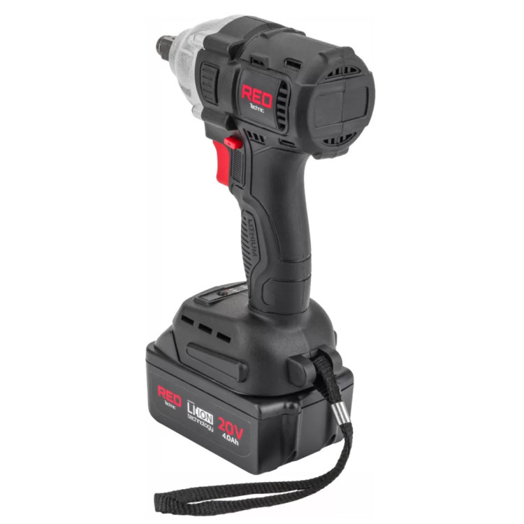 Гайковерт акумуляторний RED TECHNIC RTAKU0026, бездротовий гайковерт, Li-Ion гайковерт, ударний гайковерт
