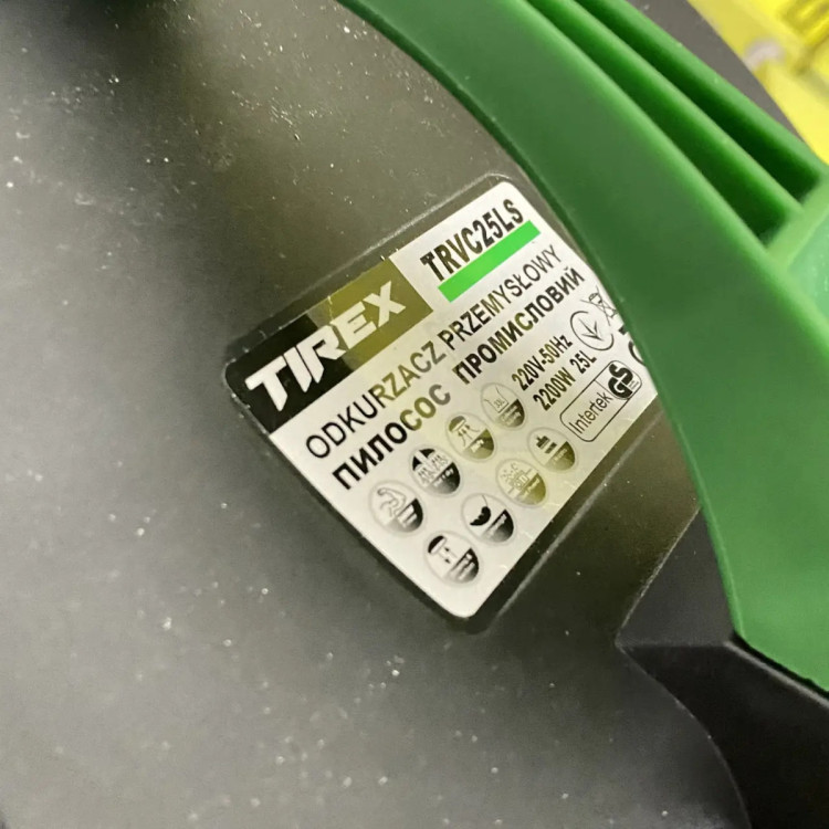 Пилосос для сухого та вологого прибирання TIREX TRVC25LS, 2200 Вт, 25 л (Синхронізація з під'єднаним інструментом)