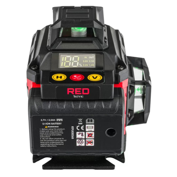 Рівень лазерний RED TECHNIC RTPLK0036, лазерний рівень, лазерний нівелір, рівень, що самовирівнюється