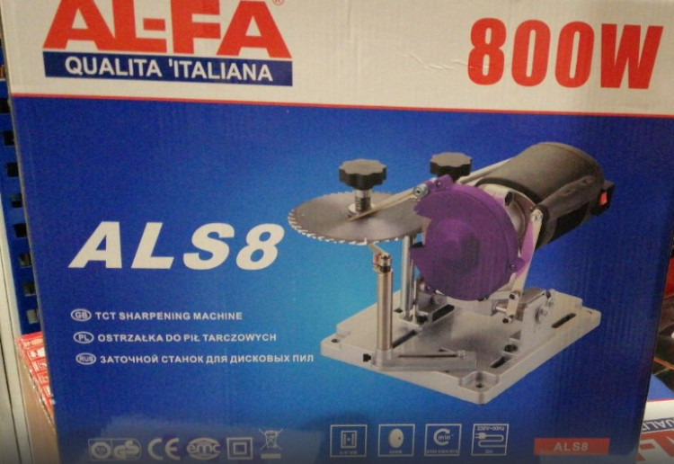 Верстат для заточування побідитових дисків AL-FA ALS8 800вт Італія, верстат заточувальних дисків, шліфувальна машина дисків