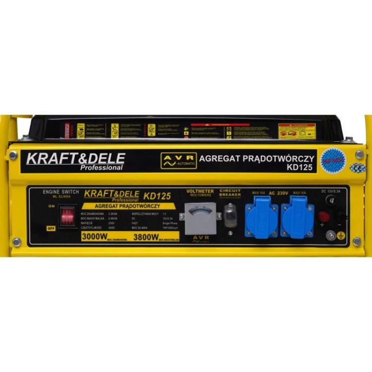 Генератор бензиновий 3.8 кВт Kraft Dele KD125