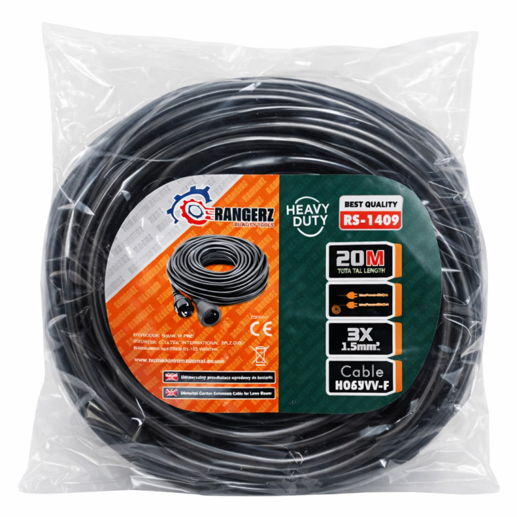Подовжувач RANGERZ RS-1409, електричний кабель 20 м, Heavy Duty