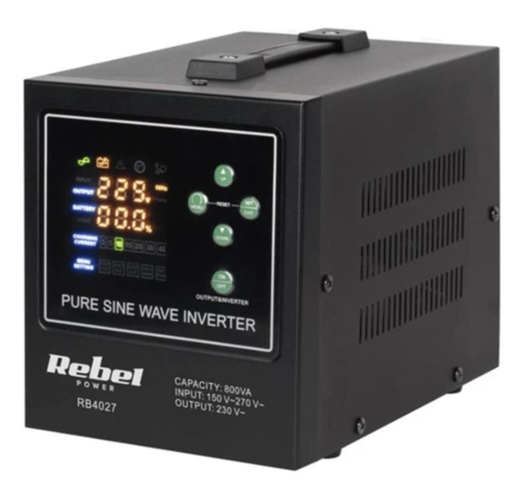 Джерело безперебійного живлення REBEL POWER-1000 LFP4 (ІБП) Rebel 700/1000W 12v (Чорний) RB-4028 (LiFePo4)
