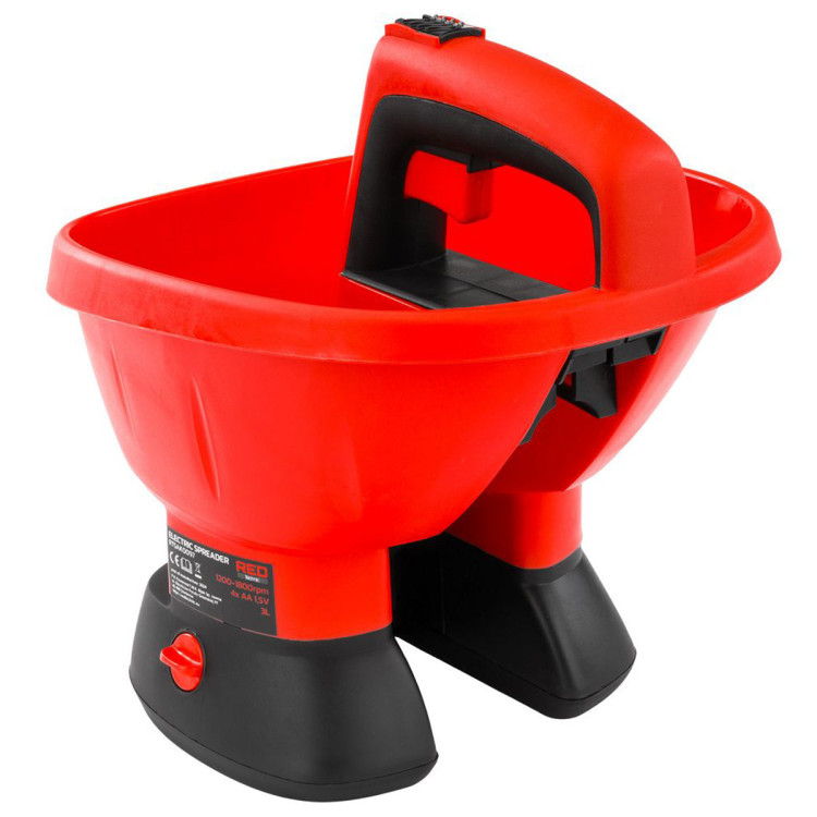 Розкидач акумуляторний RED TECHNIC RTSAK0097 (Сіалка), розкидач добрив акумуляторний